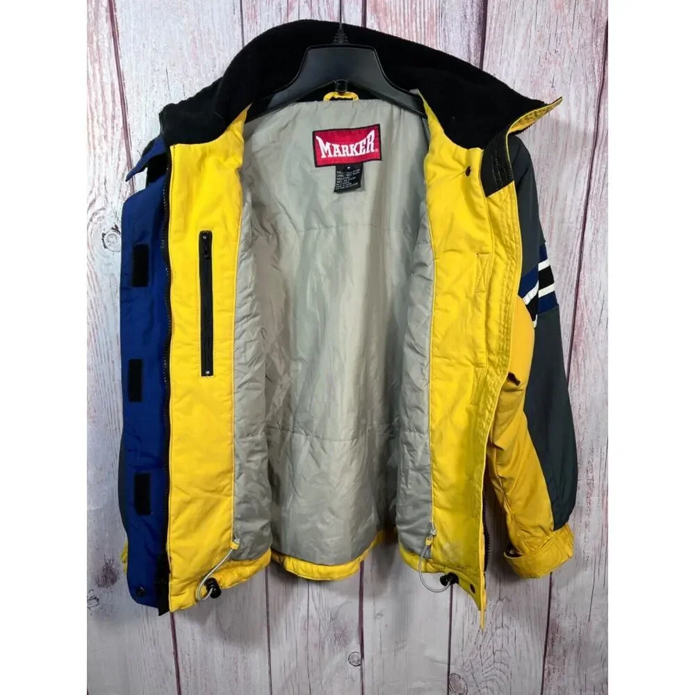Marker Ski/Snowboard Insulated 2 In 1 Jacket Coat Yellow Gray Youth Size 6